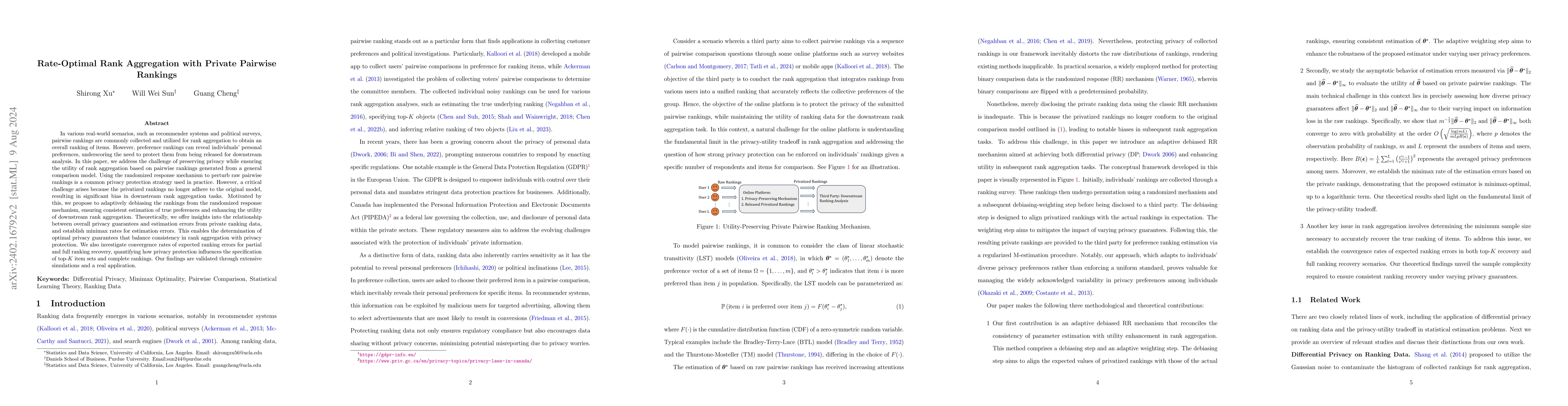 Thumbnail for Rate-Optimal Rank Aggregation with Private Pairwise Rankings