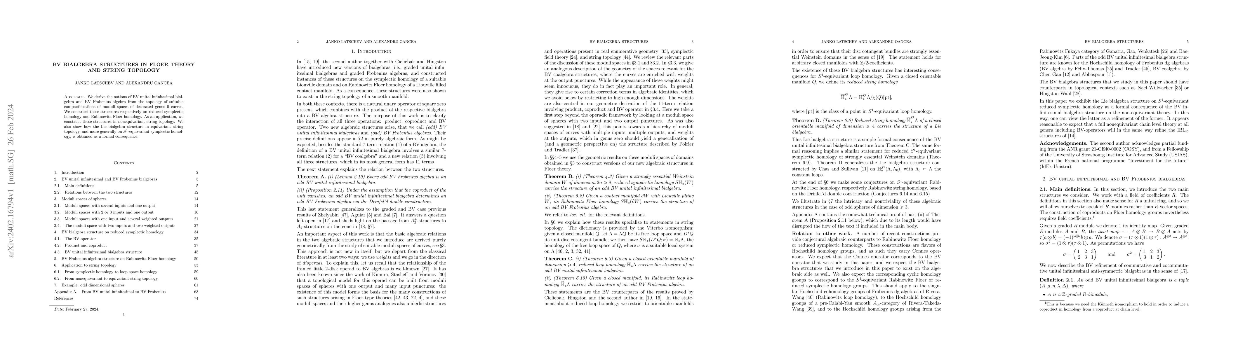 Thumbnail for BV bialgebra structures in Floer theory and string topology