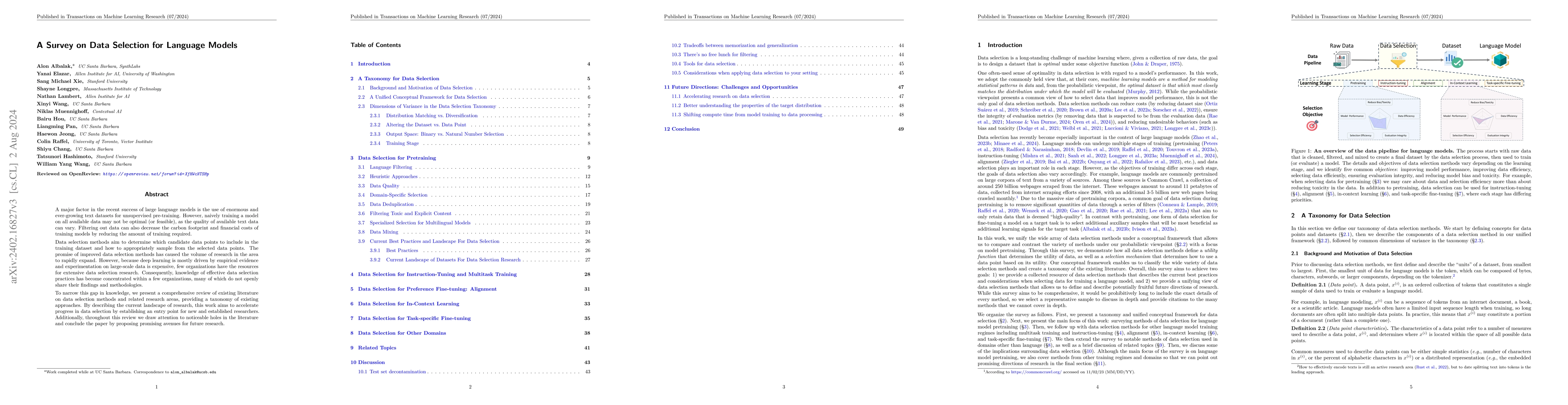 Thumbnail for A Survey on Data Selection for Language Models