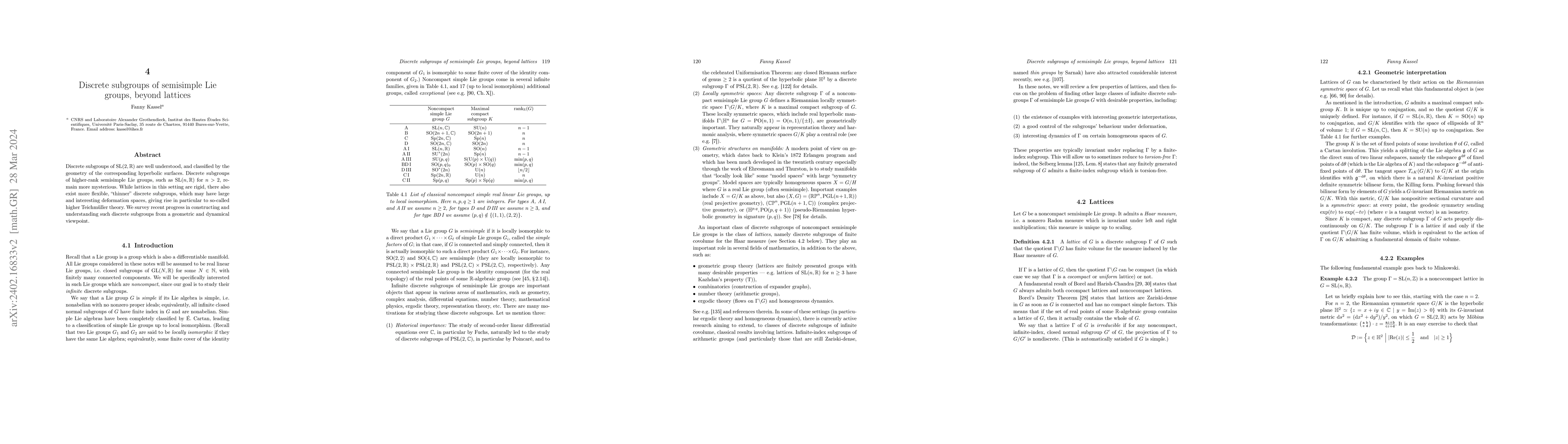 Thumbnail for Discrete subgroups of semisimple Lie groups, beyond lattices