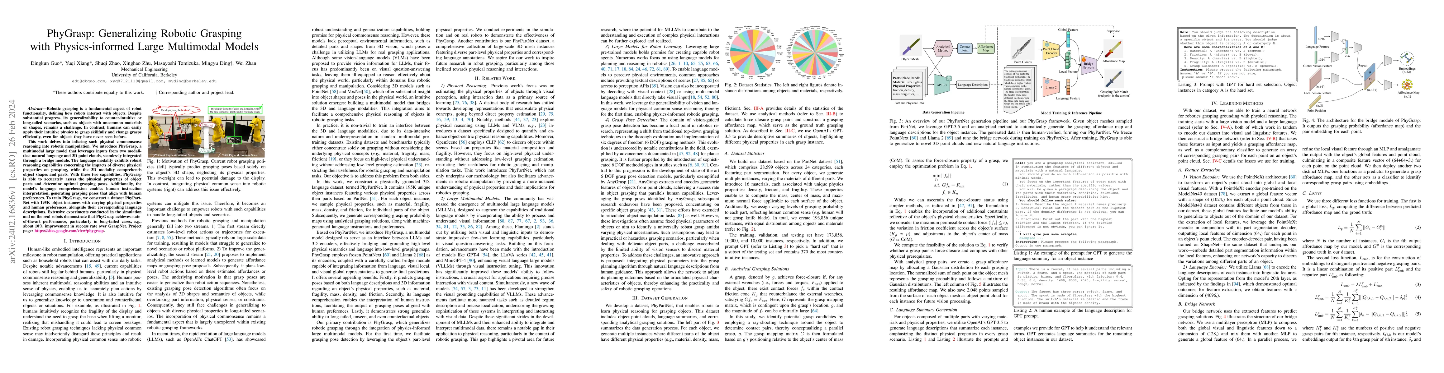 Thumbnail for PhyGrasp: Generalizing Robotic Grasping with Physics-informed Large
  Multimodal Models