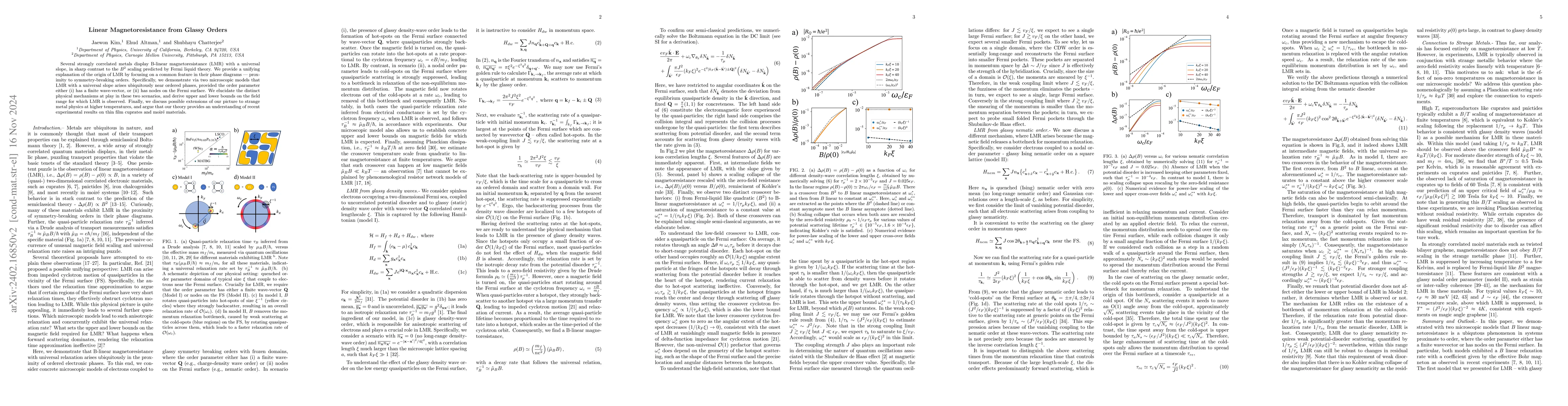 Thumbnail for Linear Magnetoresistance from Glassy Orders