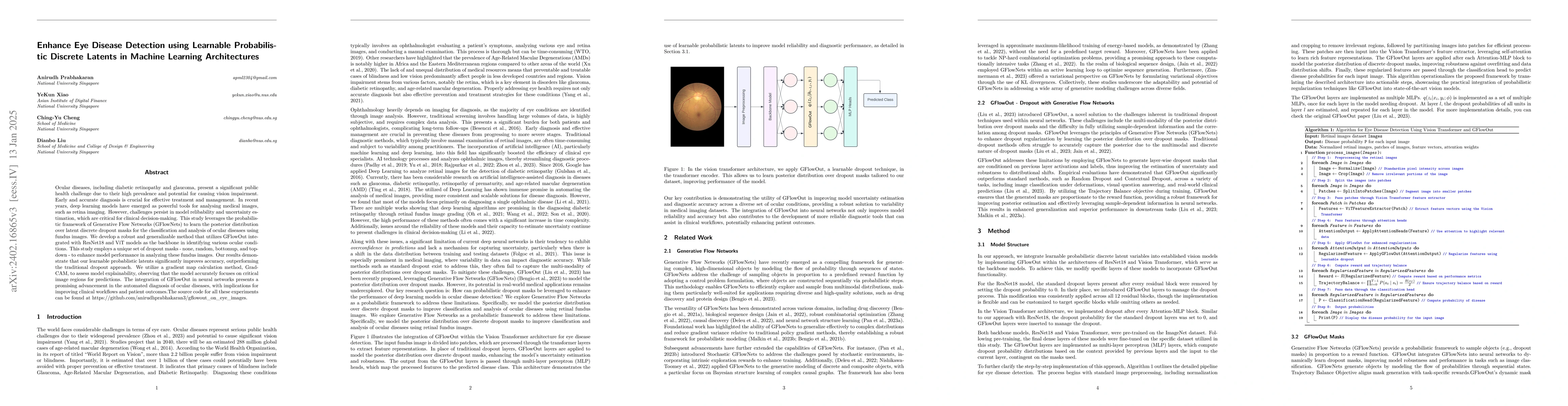Thumbnail for Improve Robustness of Eye Disease Detection by including Learnable
  Probabilistic Discrete Latent Variables into Machine Learning Models