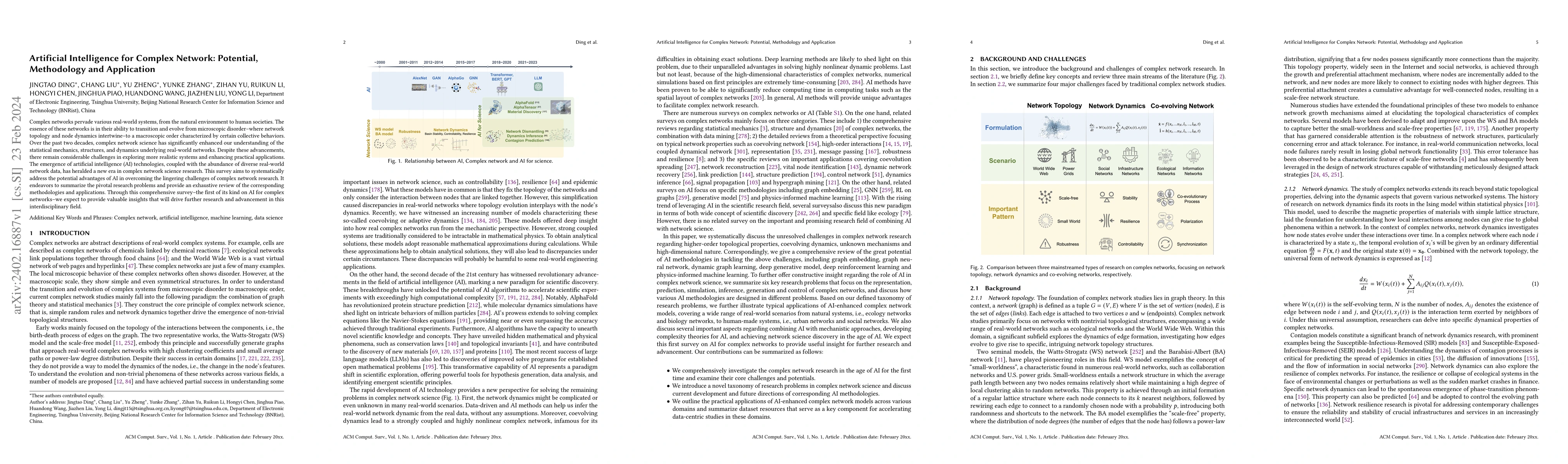 Thumbnail for Artificial Intelligence for Complex Network: Potential, Methodology and
  Application