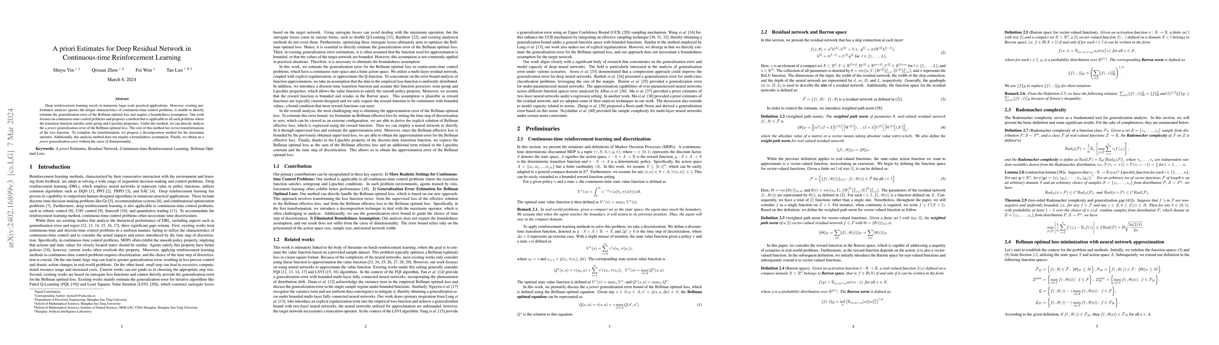 Thumbnail for A priori Estimates for Deep Residual Network in Continuous-time
  Reinforcement Learning