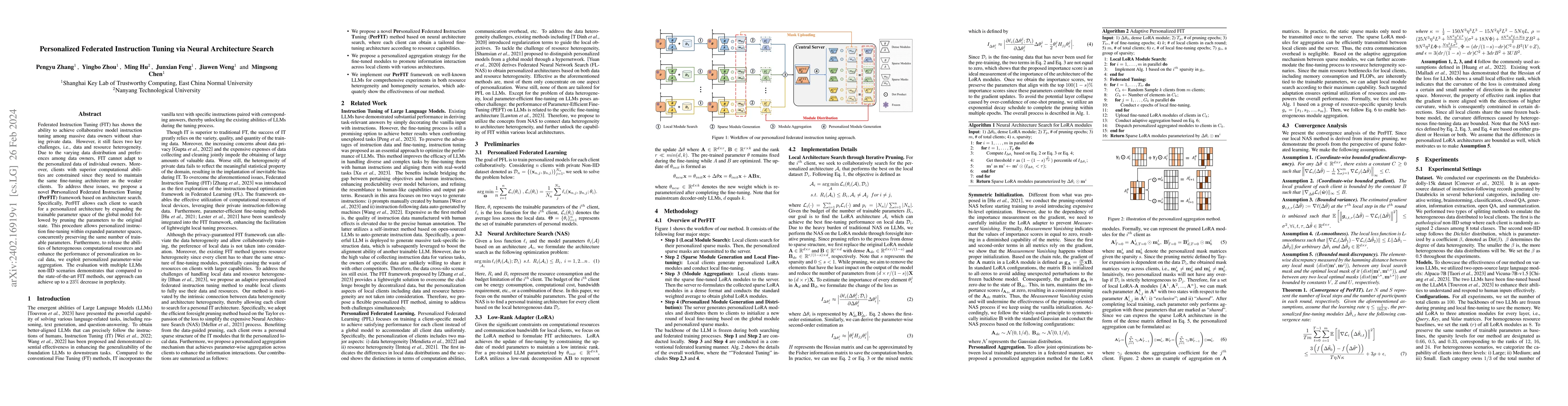 Thumbnail for Personalized Federated Instruction Tuning via Neural Architecture Search