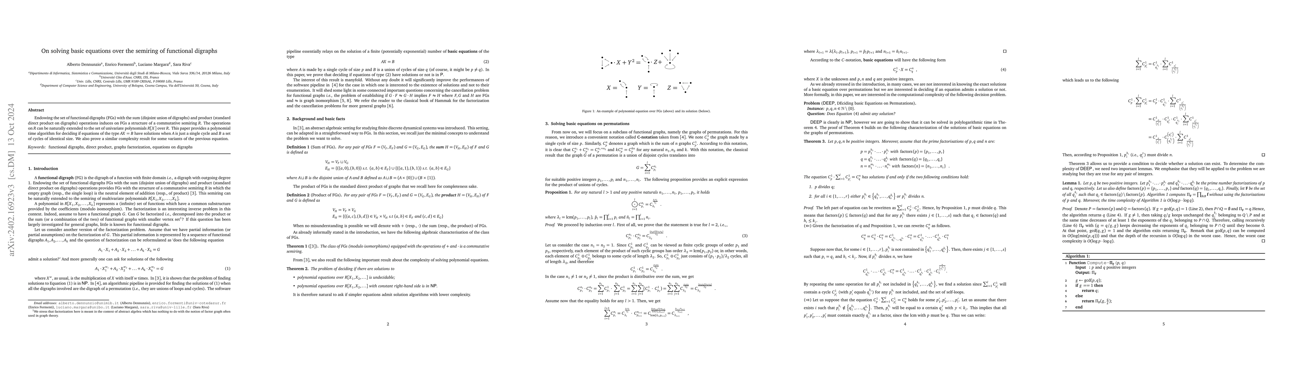 Thumbnail for A note on solving basic equations over the semiring of functional
  digraphs
