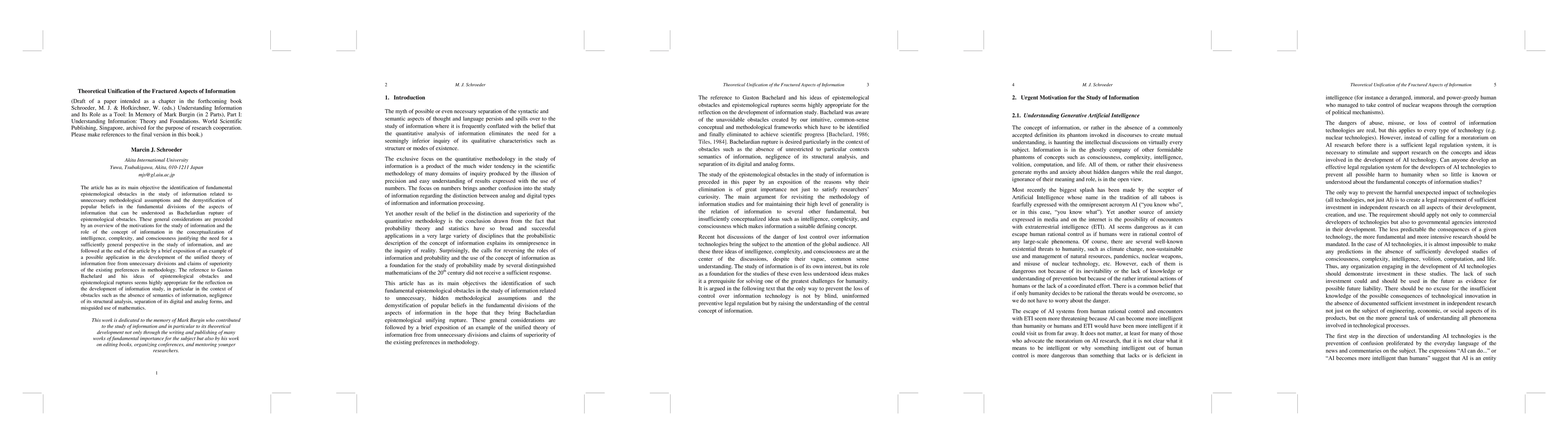 Thumbnail for Theoretical Unification of the Fractured Aspects of Information