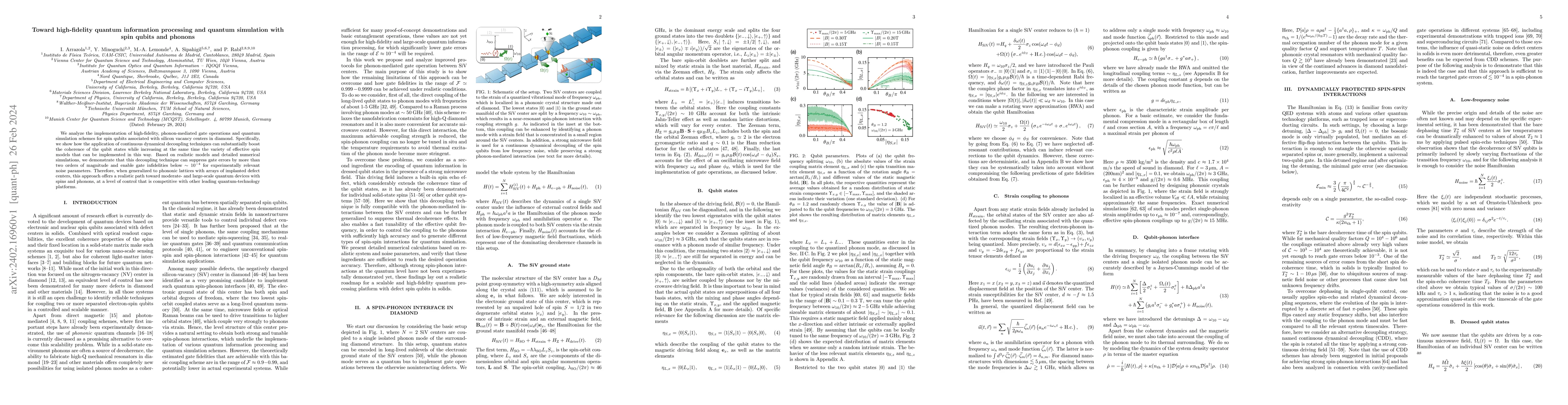 Thumbnail for Toward high-fidelity quantum information processing and quantum
  simulation with spin qubits and phonons
