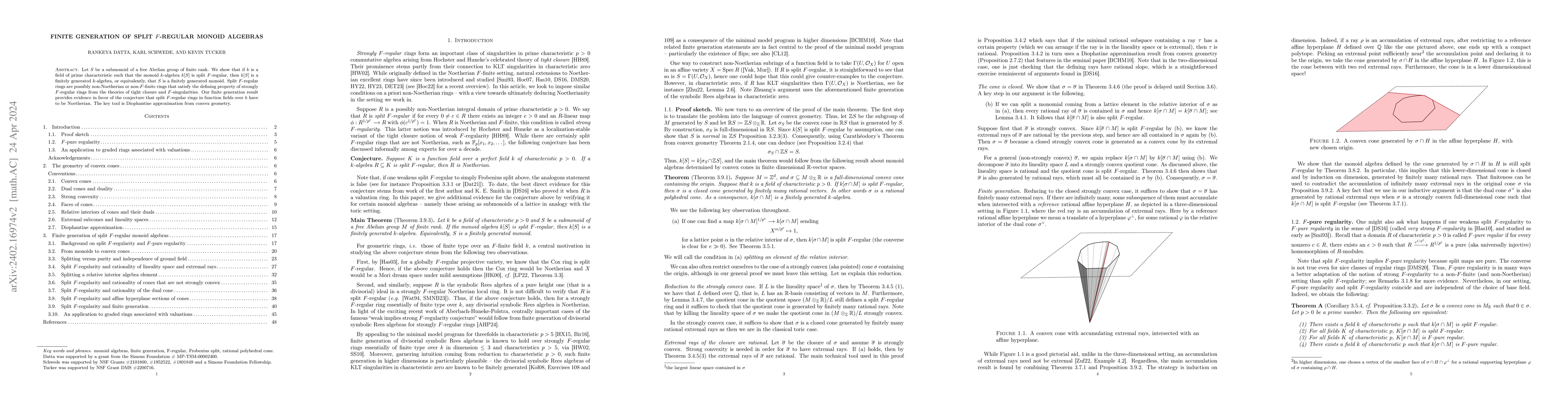 Thumbnail for Finite generation of split F-regular monoid algebras