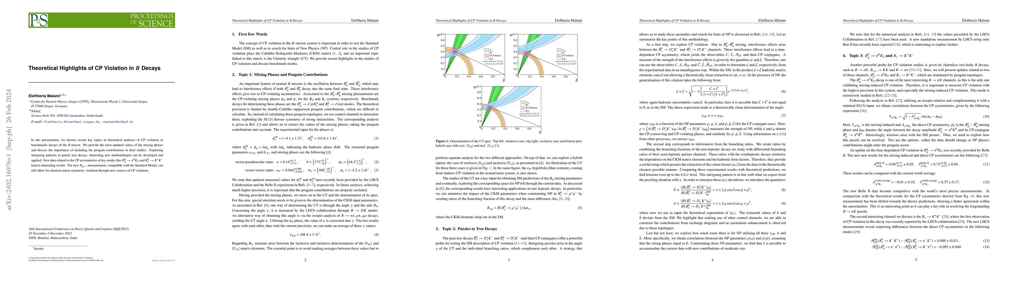 Thumbnail for Theoretical Highlights of CP Violation in $B$ Decays