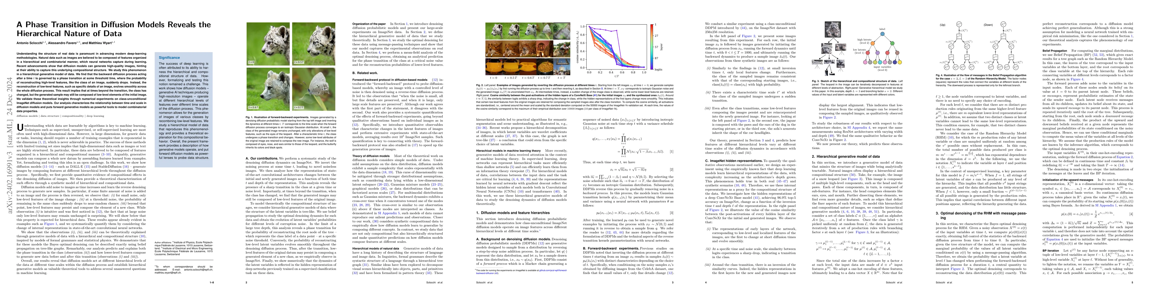 Thumbnail for A Phase Transition in Diffusion Models Reveals the Hierarchical Nature
  of Data