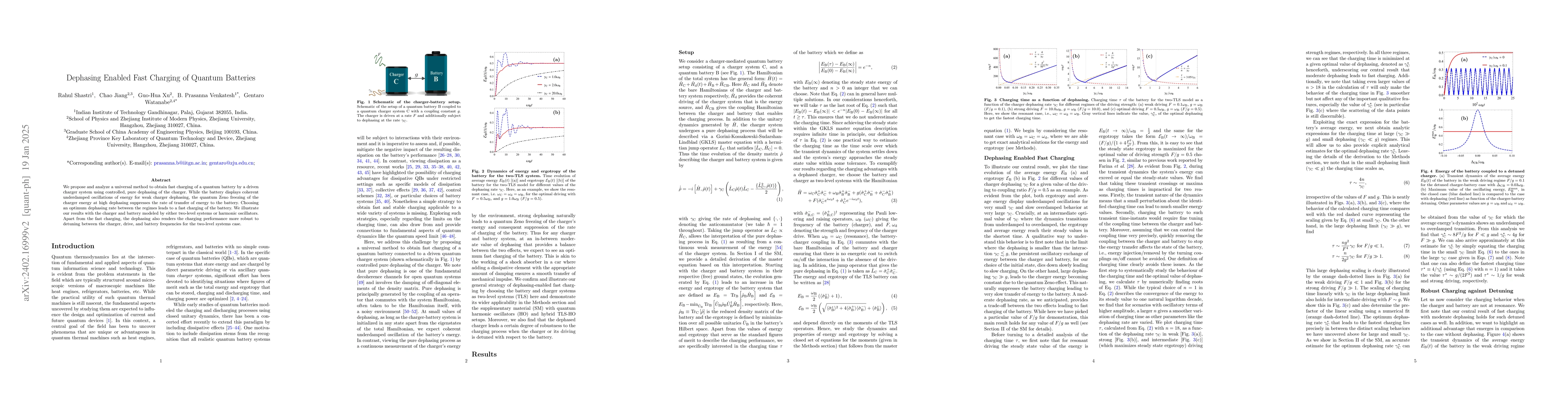 Thumbnail for Dephasing Enabled Fast Charging of Quantum Batteries