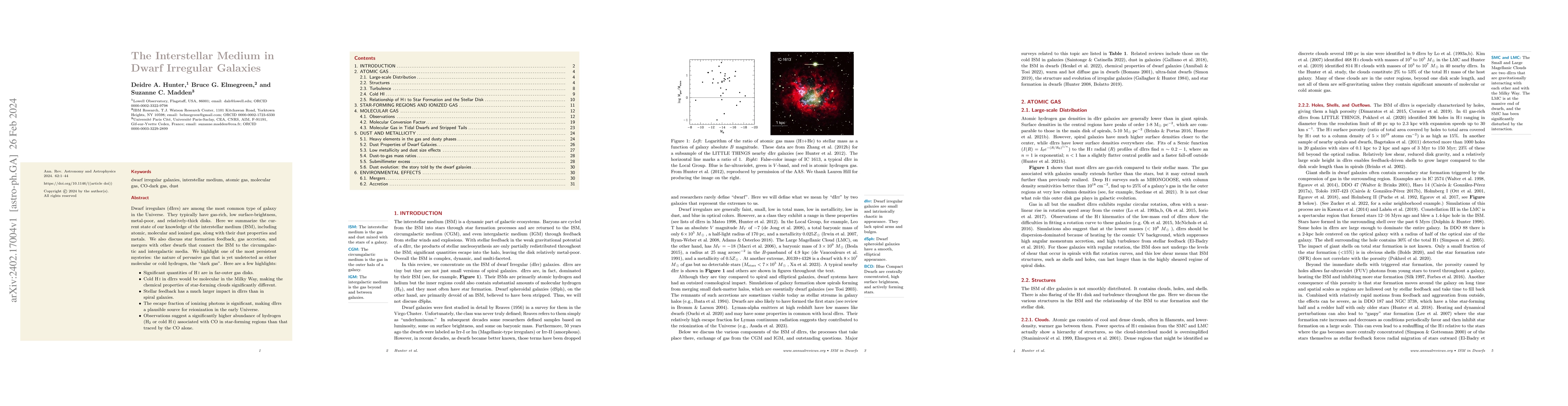 Thumbnail for The Interstellar Medium in Dwarf Irregular Galaxies