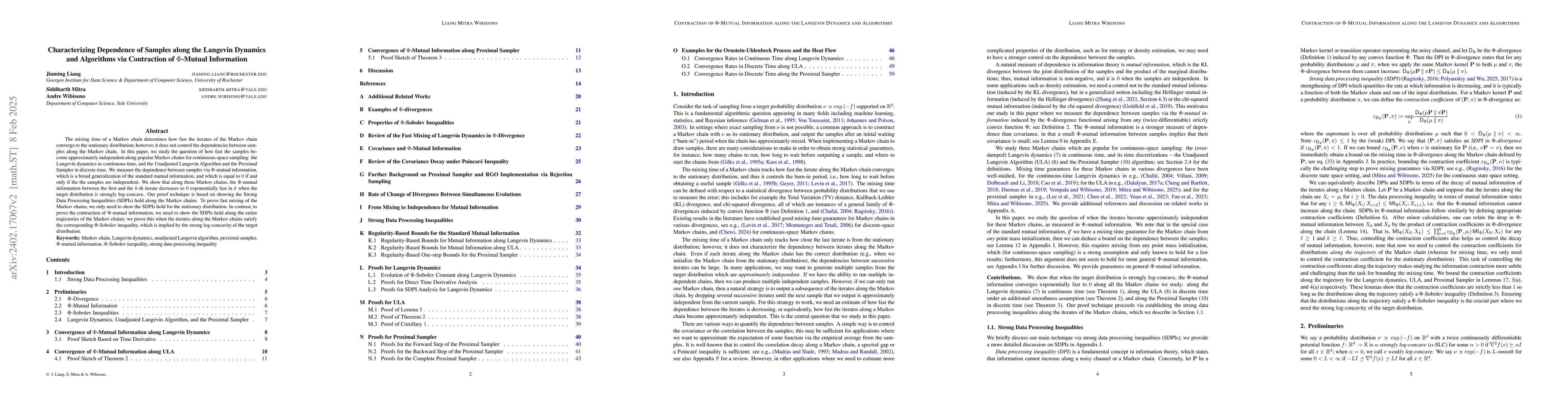 Thumbnail for On Independent Samples Along the Langevin Diffusion and the Unadjusted
  Langevin Algorithm