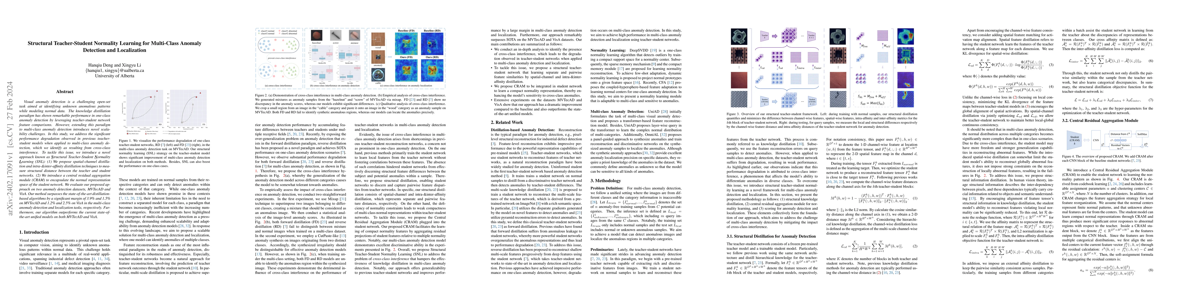 Thumbnail for Structural Teacher-Student Normality Learning for Multi-Class Anomaly
  Detection and Localization