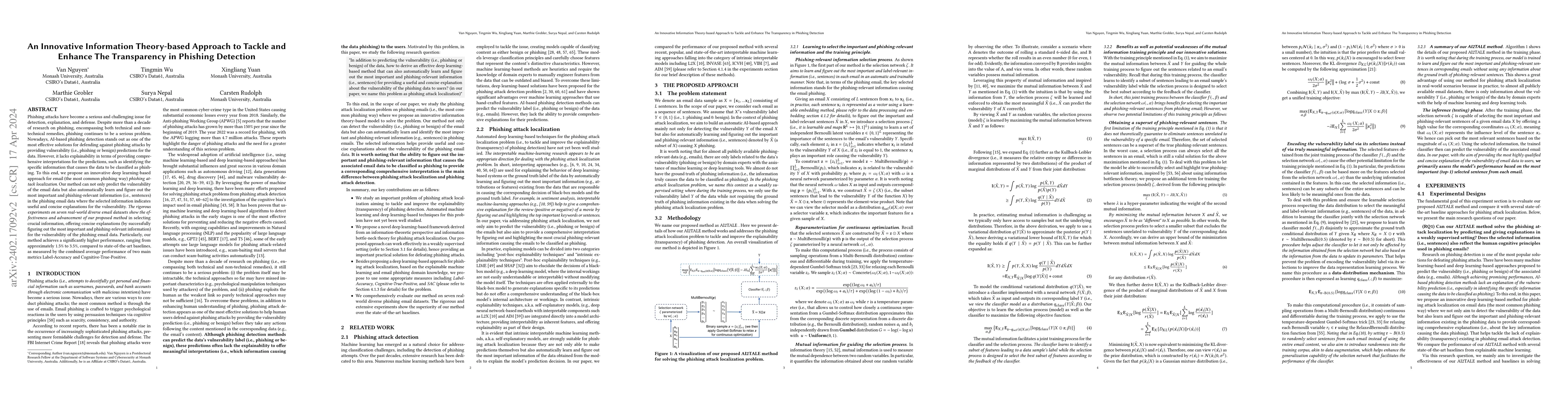 Thumbnail for An Innovative Information Theory-based Approach to Tackle and Enhance
  The Transparency in Phishing Detection