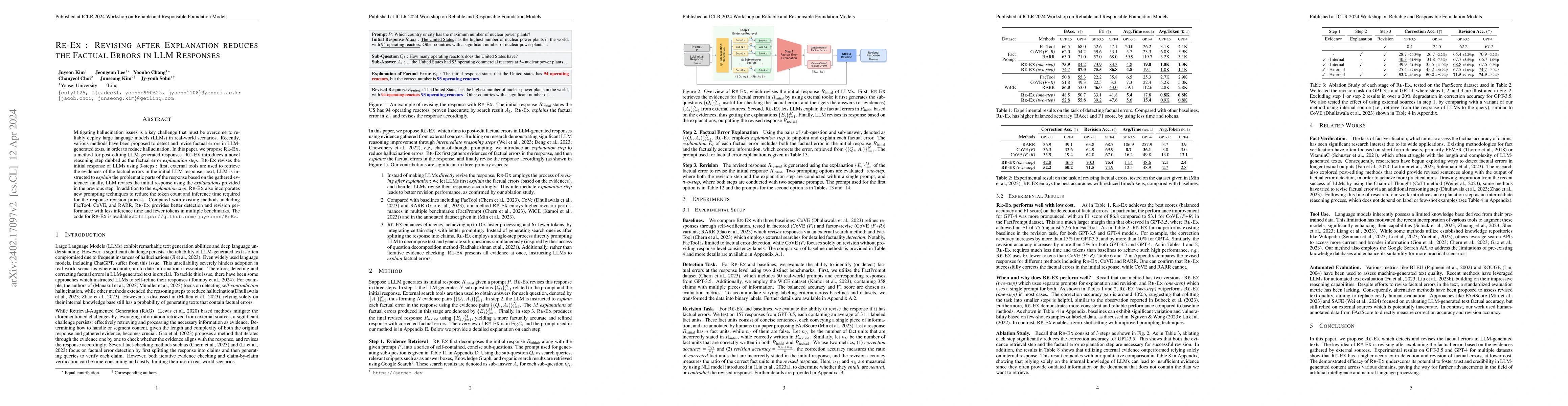 Thumbnail for Re-Ex: Revising after Explanation Reduces the Factual Errors in LLM
  Responses