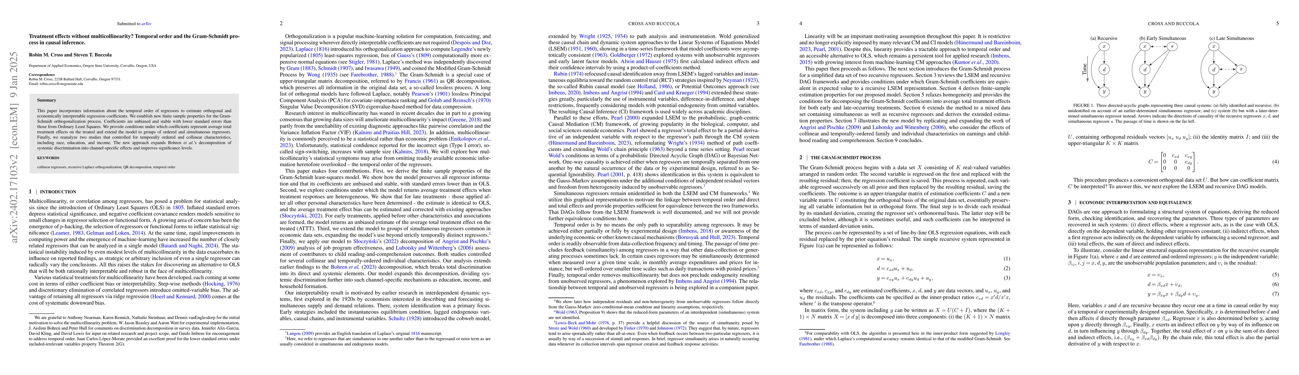 Thumbnail for Causal Orthogonalization: Multicollinearity, Economic Interpretability,
  and the Gram-Schmidt Process