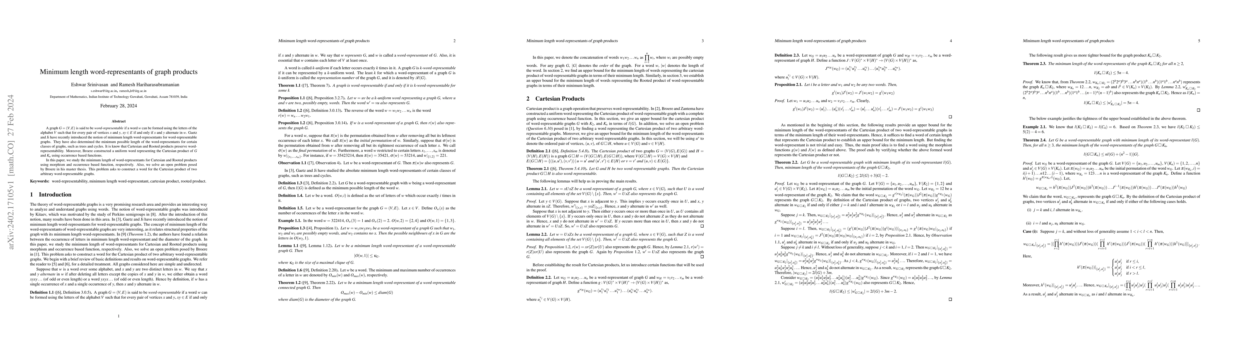 Thumbnail for Minimum length word-representants of graph products