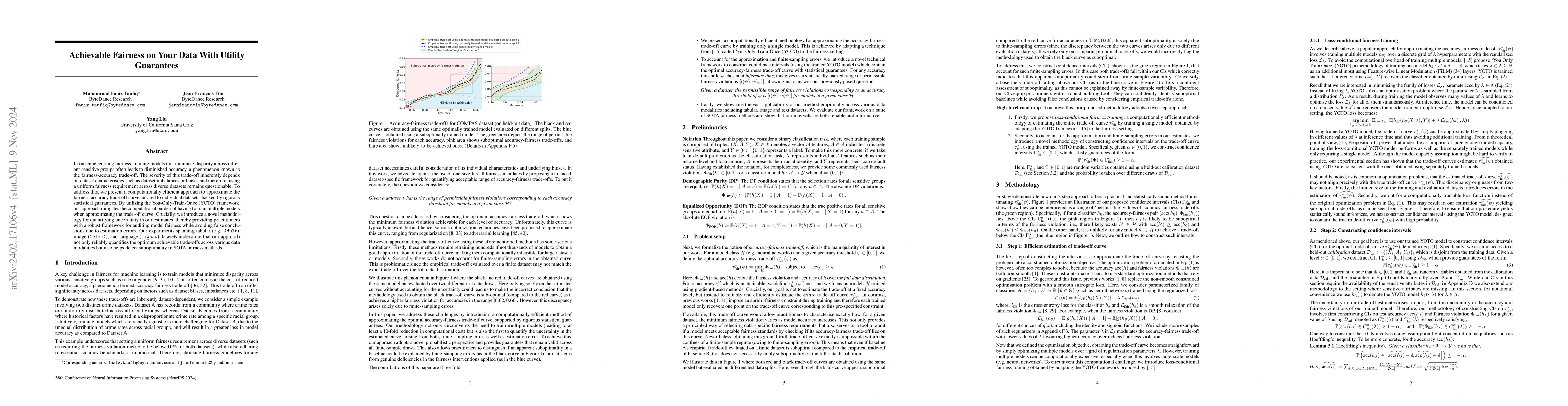 Thumbnail for Achievable Fairness on Your Data With Utility Guarantees