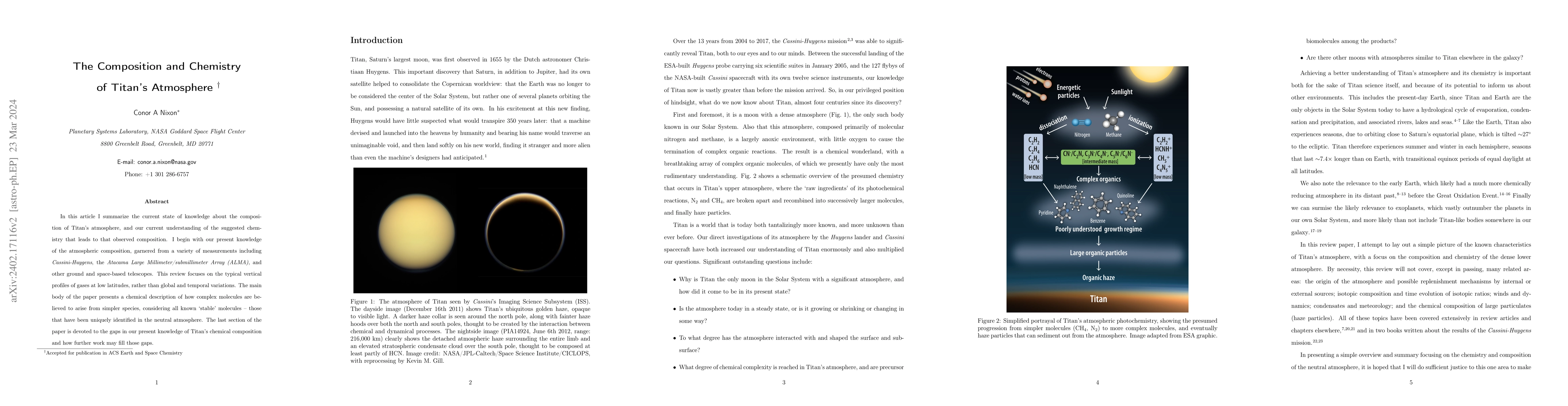 Thumbnail for The Composition and Chemistry of Titan's Atmosphere