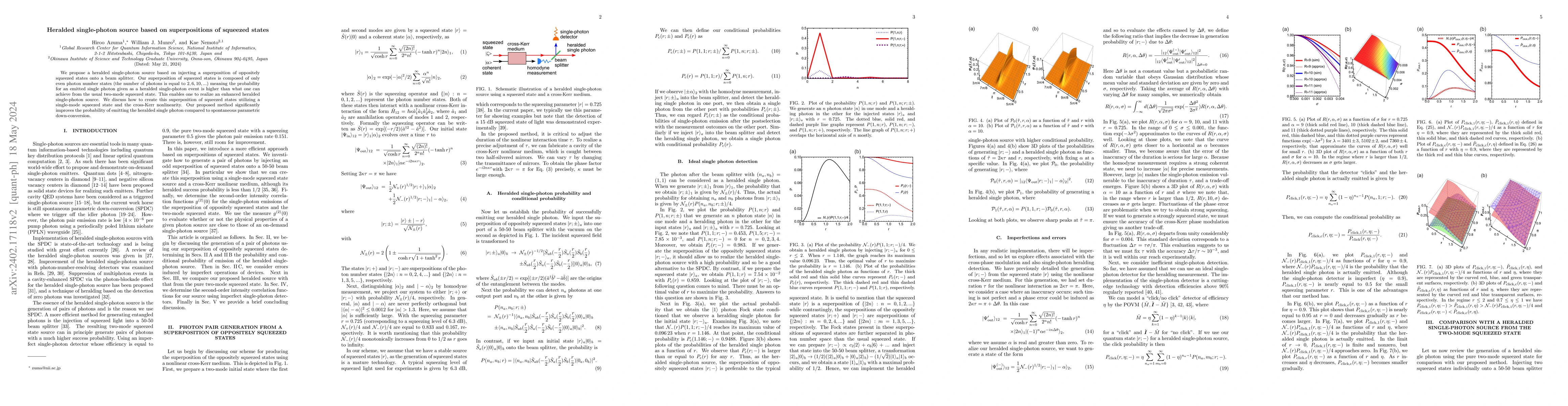 Thumbnail for Heralded single-photon source based on superpositions of squeezed states