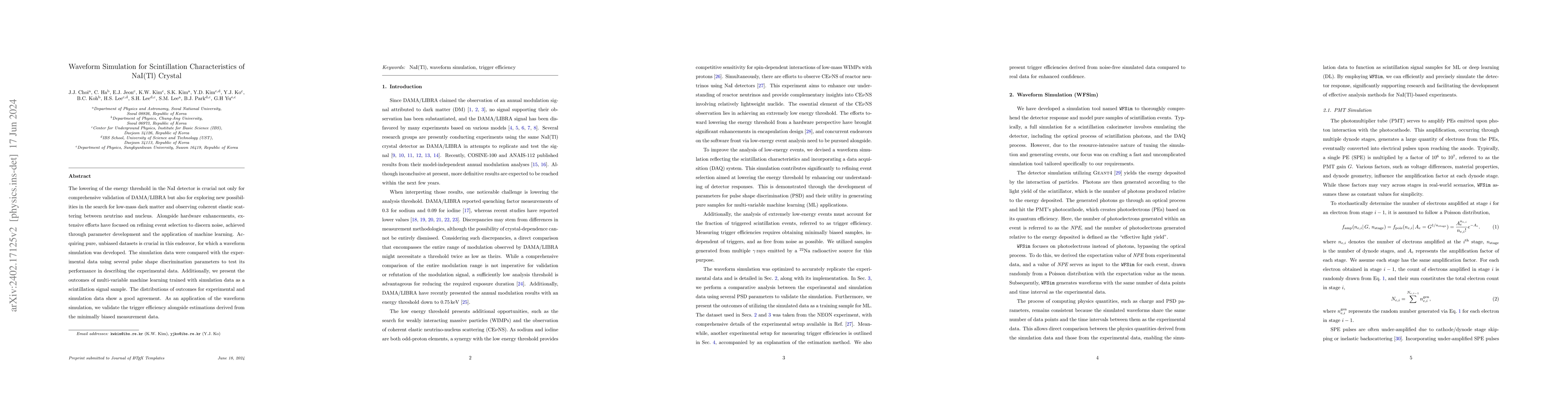 Thumbnail for Waveform Simulation for Scintillation Characteristics of NaI(Tl) Crystal