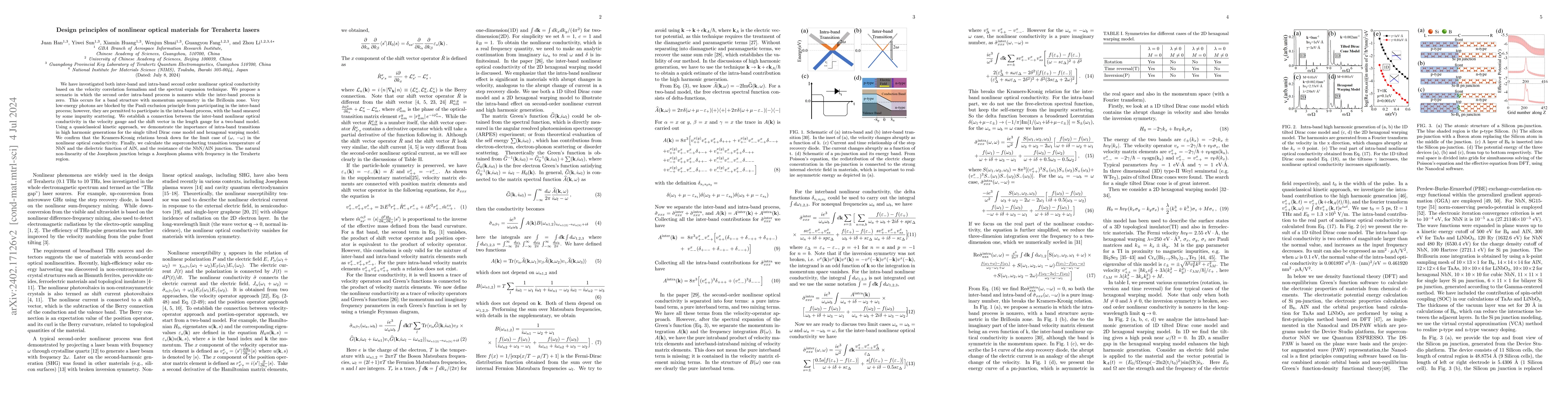 Thumbnail for Design principles of nonlinear optical materials for Terahertz lasers