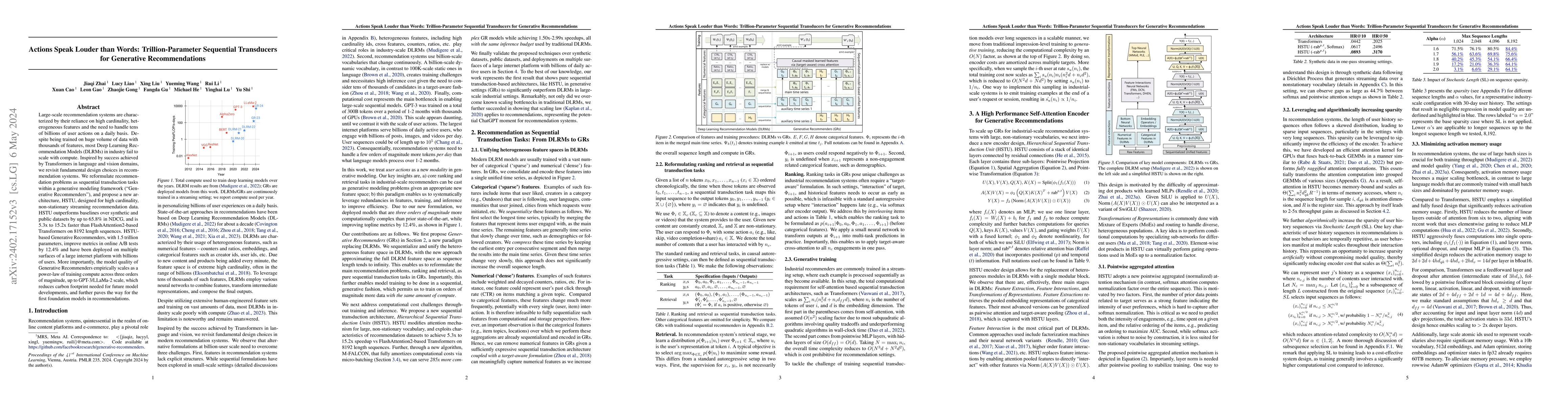 Thumbnail for Actions Speak Louder than Words: Trillion-Parameter Sequential
  Transducers for Generative Recommendations