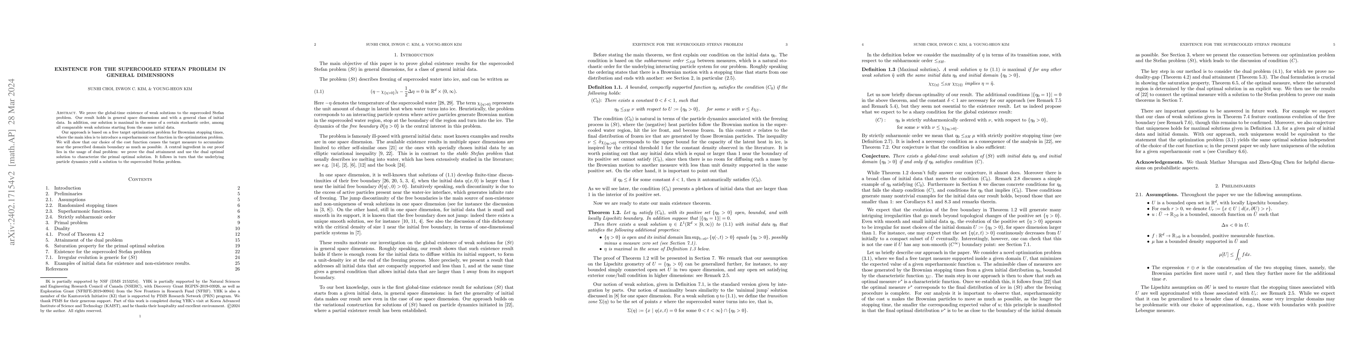Thumbnail for Existence for the Supercooled Stefan Problem in General Dimensions