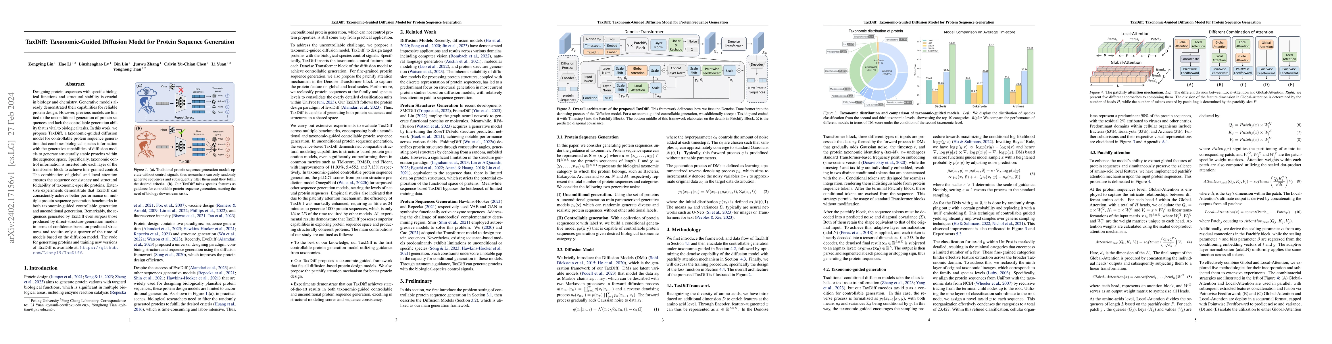 Thumbnail for TaxDiff: Taxonomic-Guided Diffusion Model for Protein Sequence
  Generation