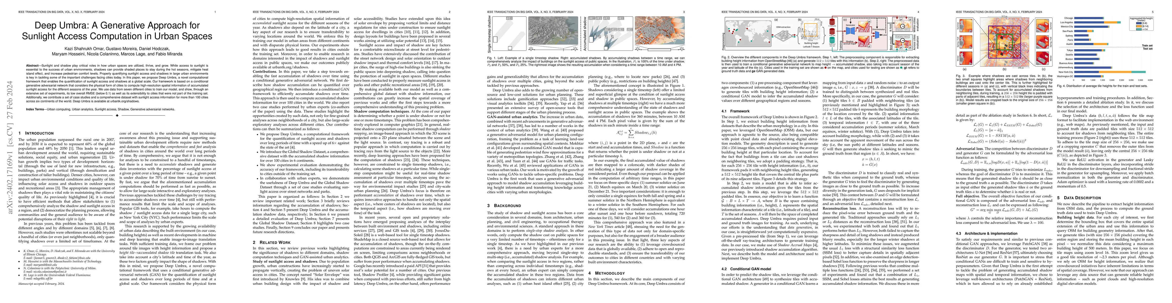 Thumbnail for Deep Umbra: A Generative Approach for Sunlight Access Computation in
  Urban Spaces