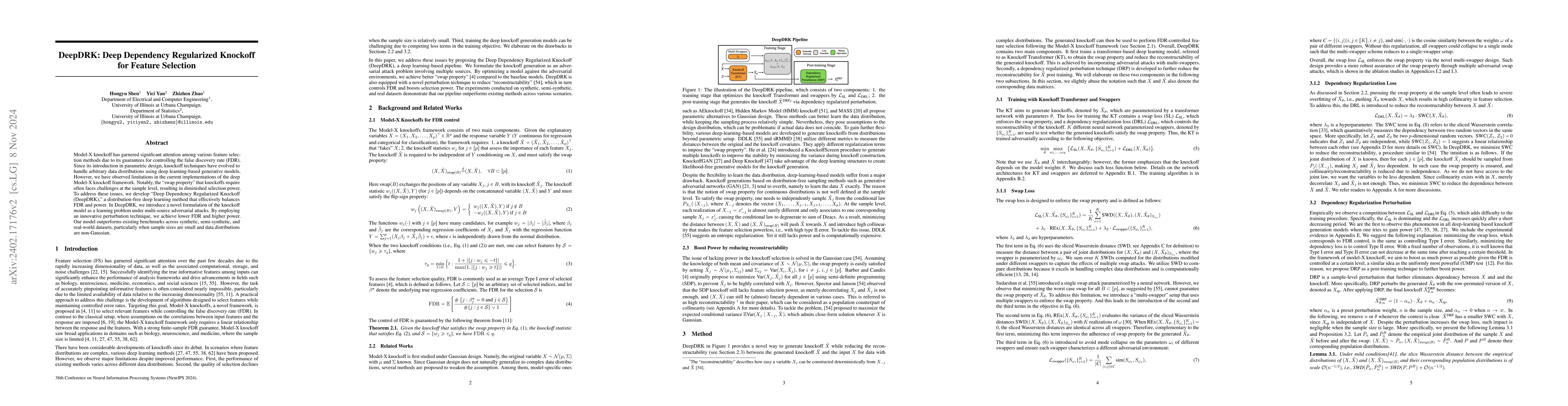 Thumbnail for DeepDRK: Deep Dependency Regularized Knockoff for Feature Selection