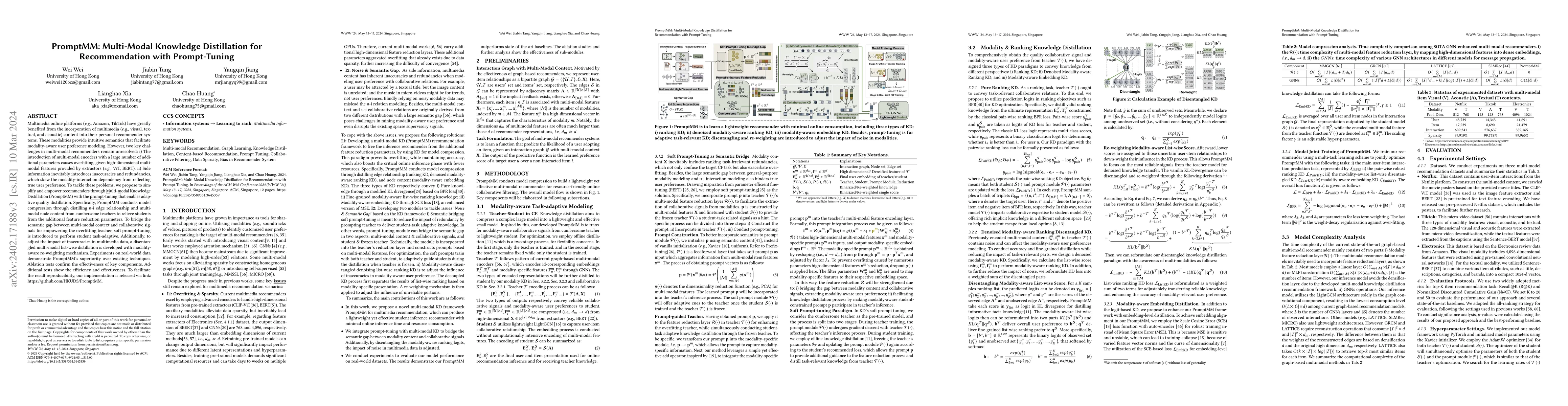 Thumbnail for PromptMM: Multi-Modal Knowledge Distillation for Recommendation with
  Prompt-Tuning
