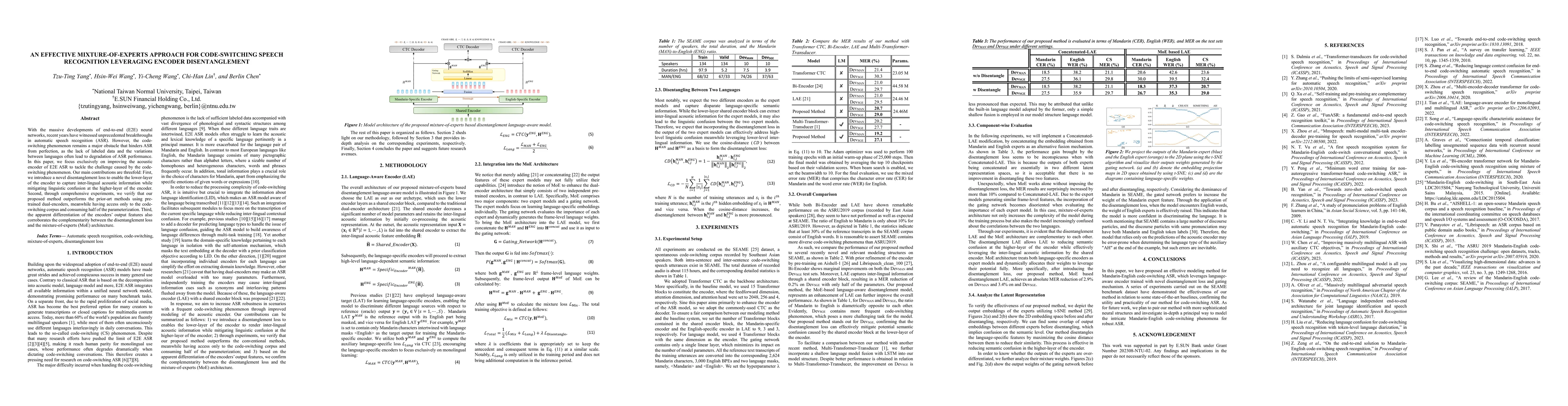Thumbnail for An Effective Mixture-Of-Experts Approach For Code-Switching Speech
  Recognition Leveraging Encoder Disentanglement