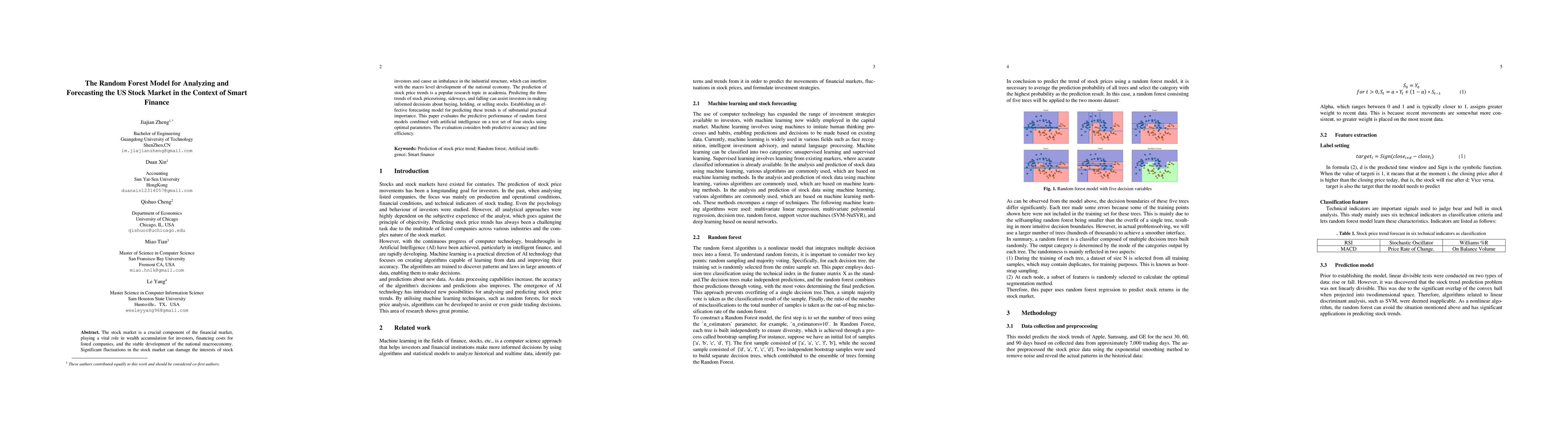Thumbnail for The Random Forest Model for Analyzing and Forecasting the US Stock
  Market in the Context of Smart Finance
