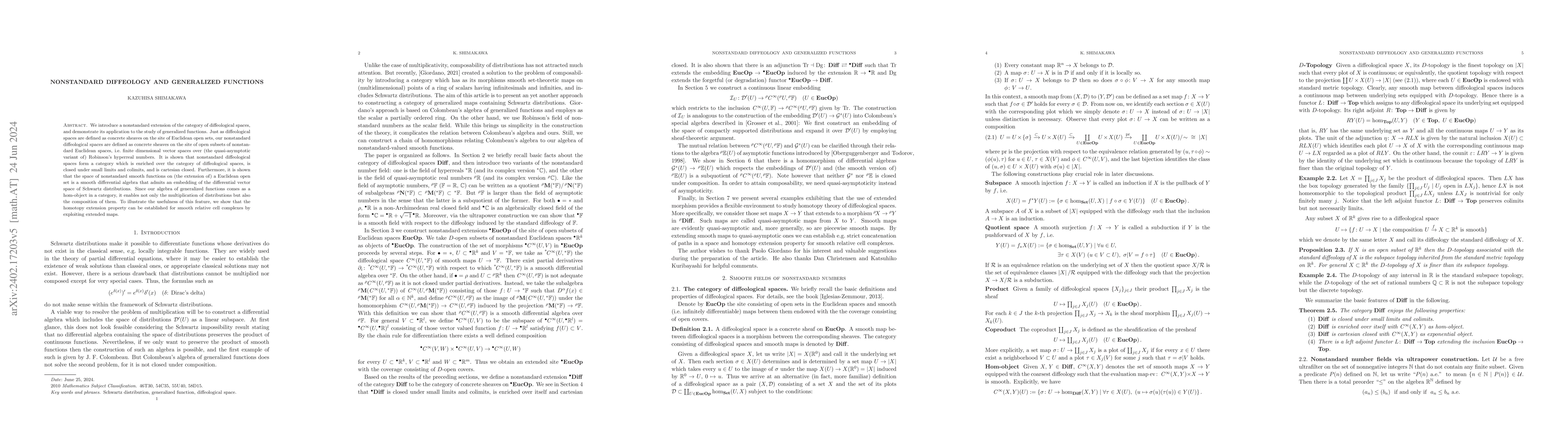 Thumbnail for Nonstandard diffeology and generalized functions