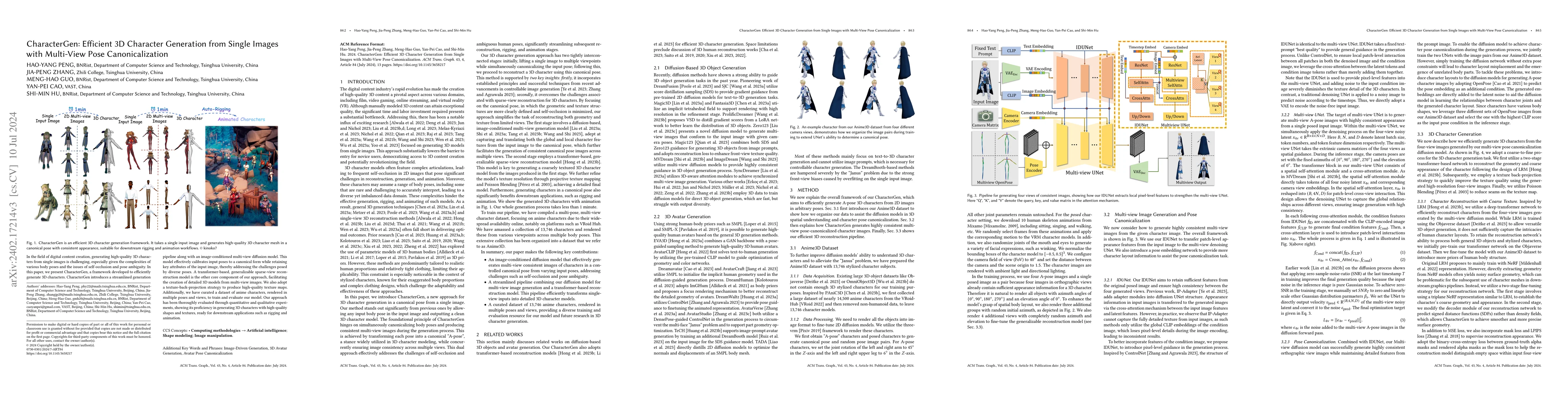 Thumbnail for CharacterGen: Efficient 3D Character Generation from Single Images with
  Multi-View Pose Canonicalization