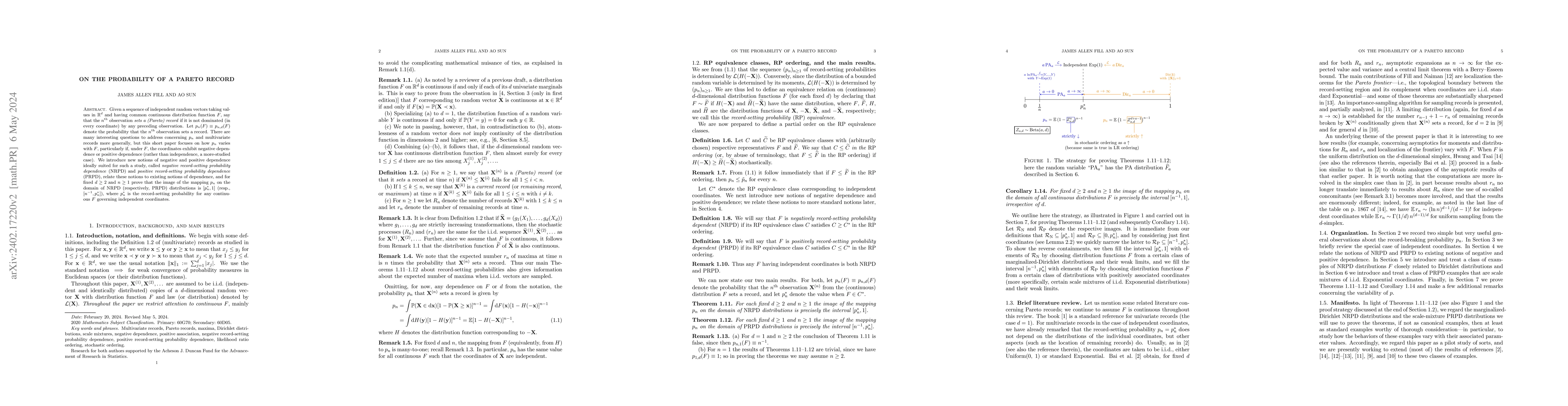 Thumbnail for On the probability of a Pareto record