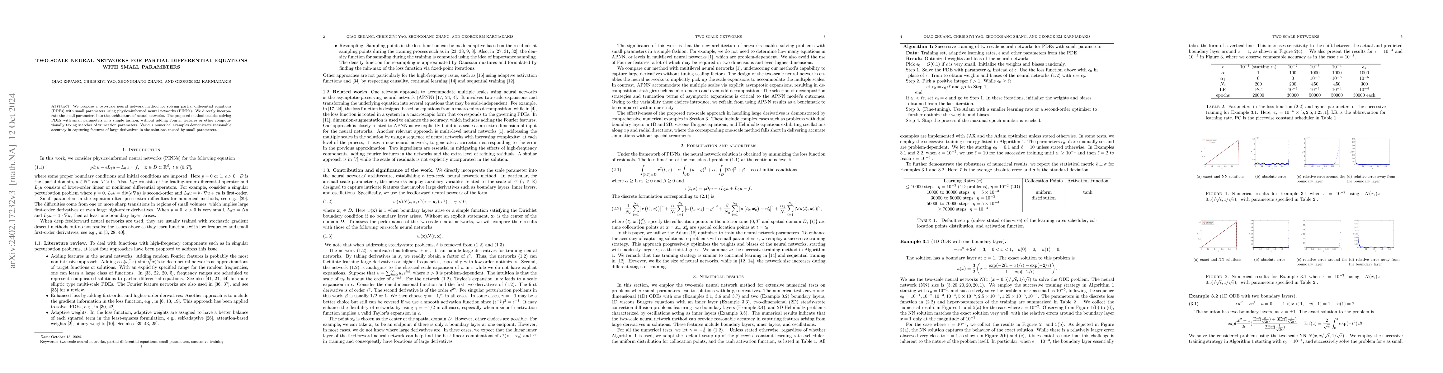 Thumbnail for Two-scale Neural Networks for Partial Differential Equations with Small
  Parameters