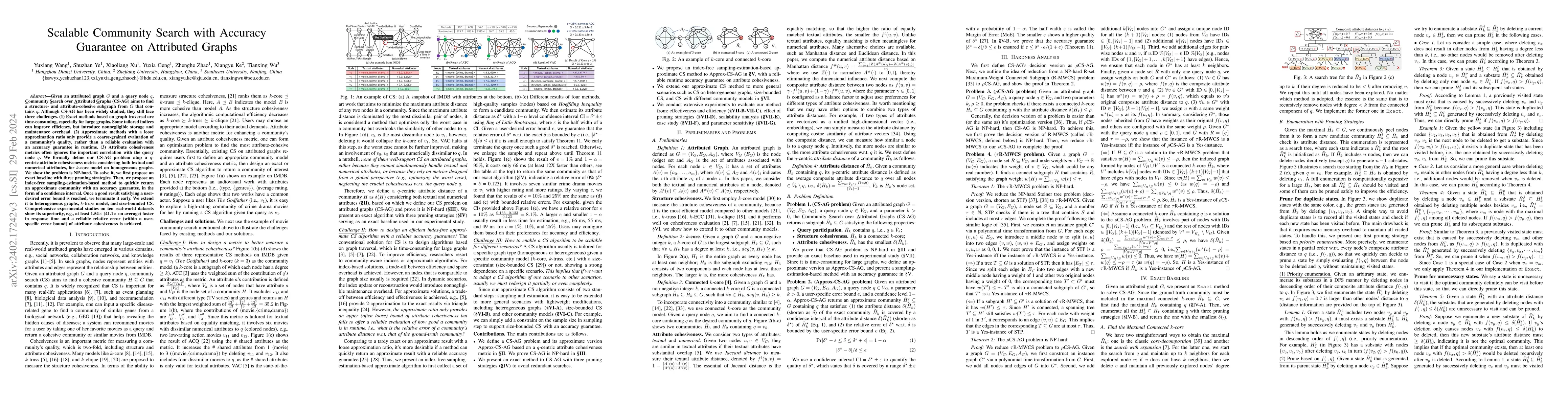 Thumbnail for Scalable Community Search with Accuracy Guarantee on Attributed Graphs