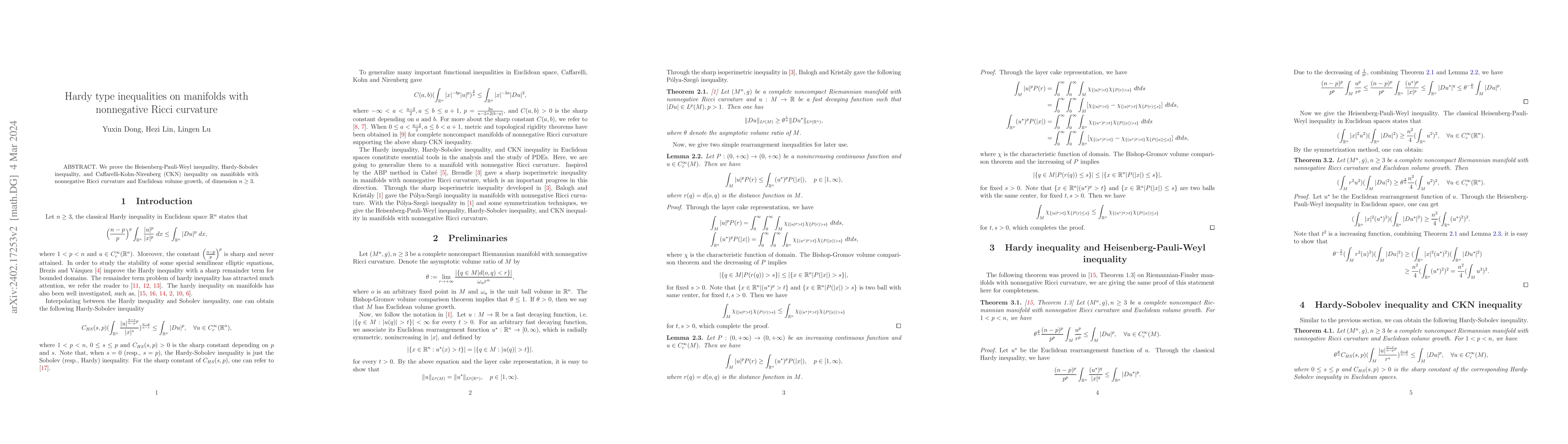 Thumbnail for Hardy type inequalities on manifolds with nonnegative Ricci curvature