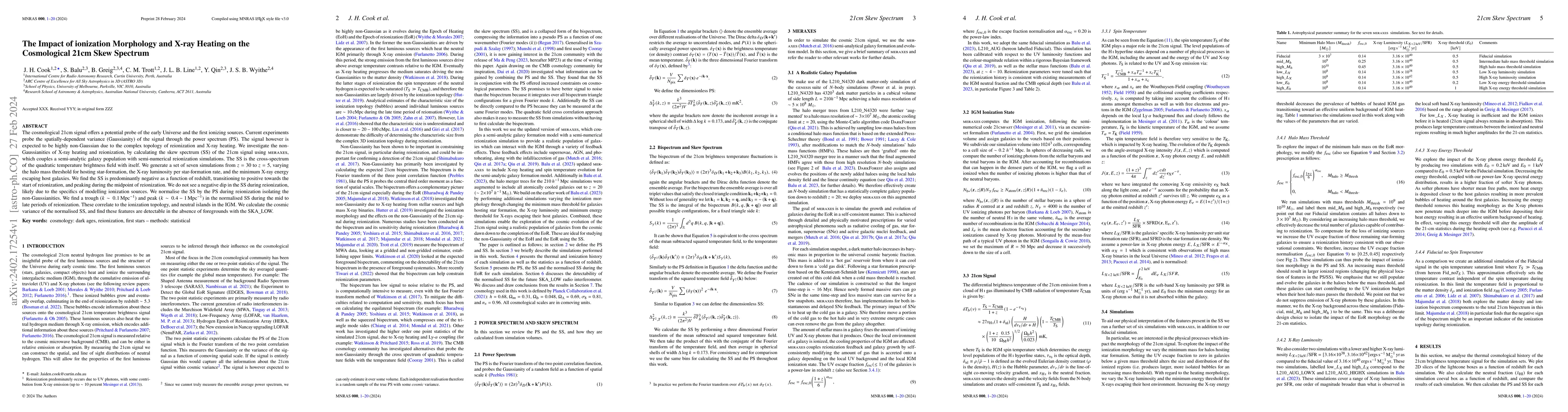 Thumbnail for The Impact of ionization Morphology and X-ray Heating on the
  Cosmological 21cm Skew Spectrum