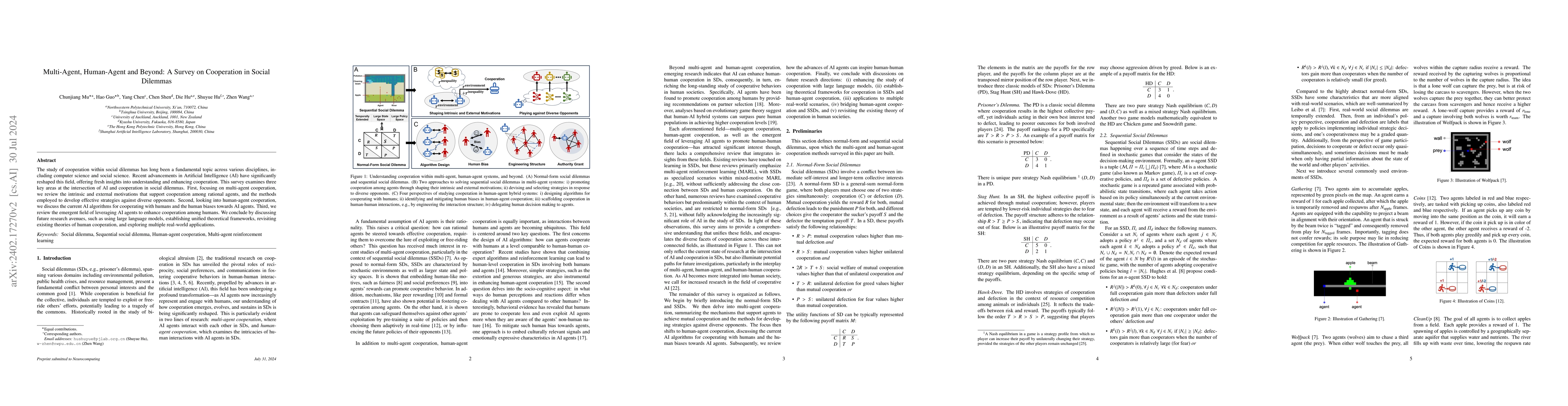 Thumbnail for Multi-Agent, Human-Agent and Beyond: A Survey on Cooperation in Social
  Dilemmas