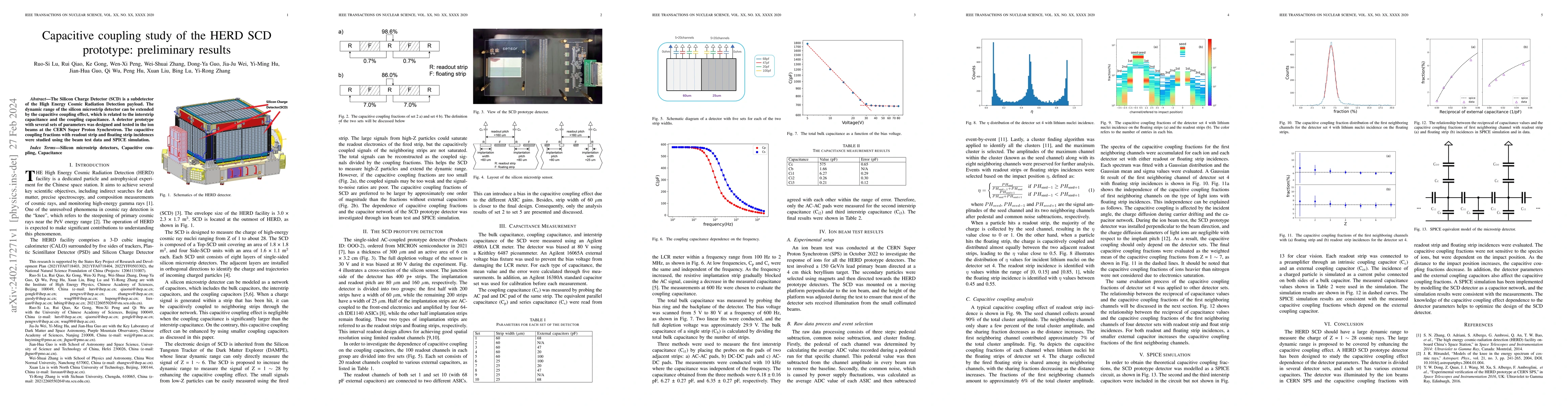 Thumbnail for Capacitive coupling study of the HERD SCD prototype: preliminary results
