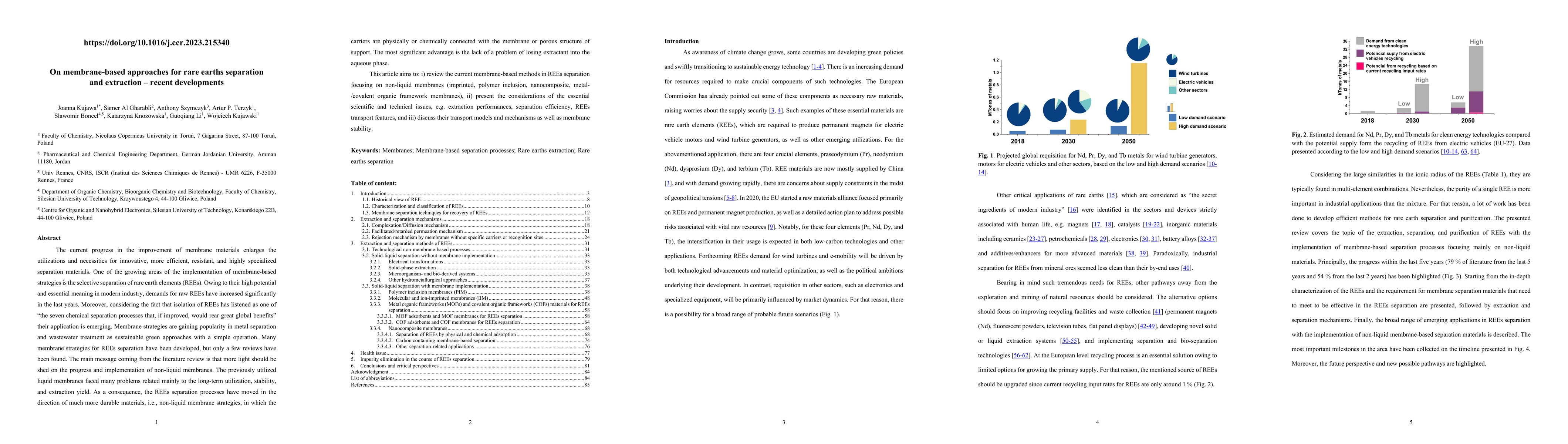 Thumbnail for On membrane-based approaches for rare earths separation and
  extraction-recent developments