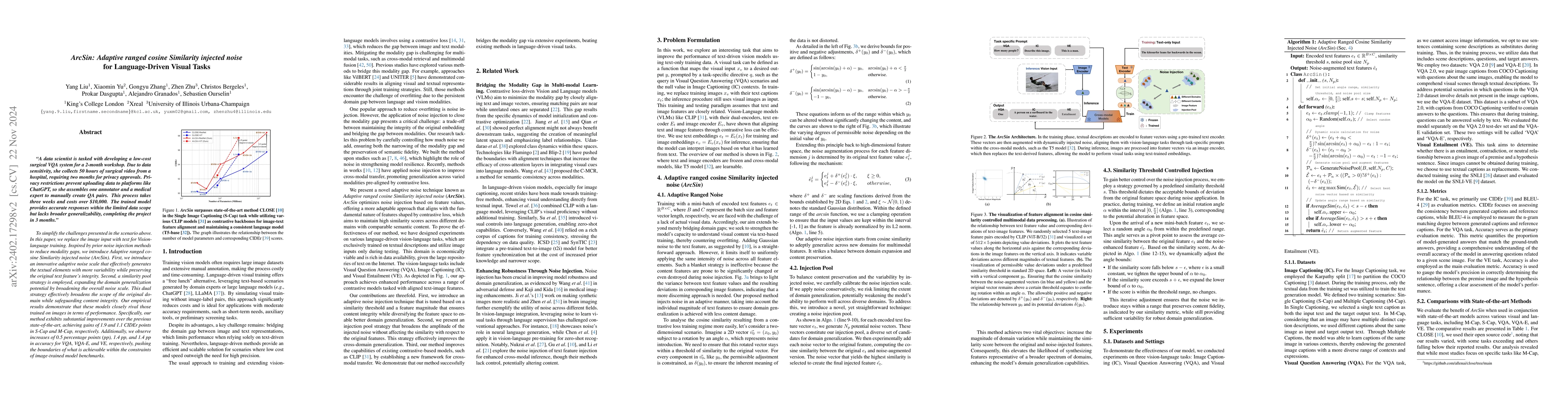 Thumbnail for ArcSin: Adaptive ranged cosine Similarity injected noise for
  Language-Driven Visual Tasks