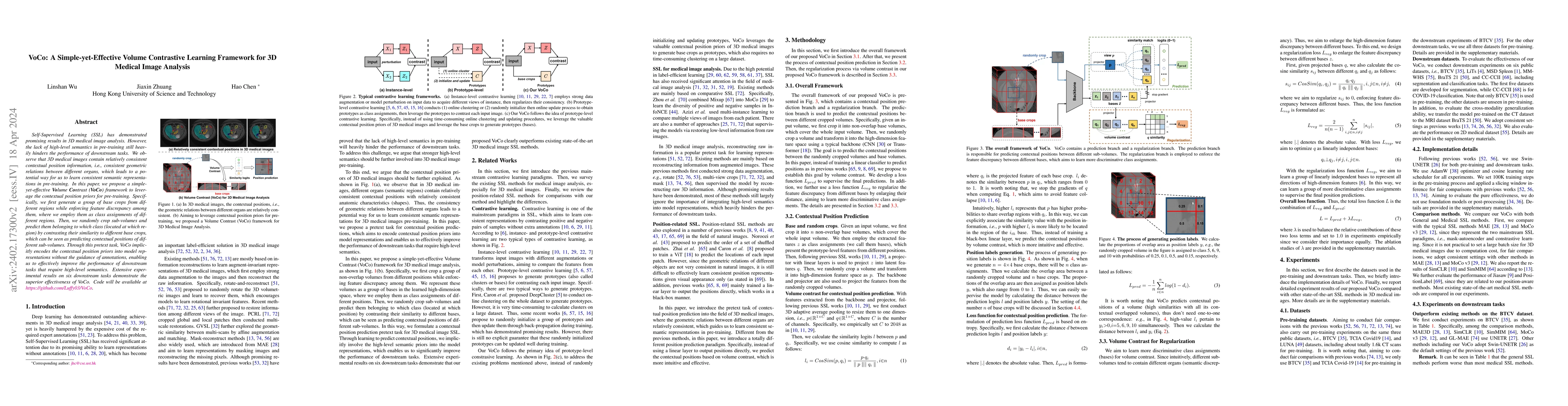 Thumbnail for VoCo: A Simple-yet-Effective Volume Contrastive Learning Framework for
  3D Medical Image Analysis