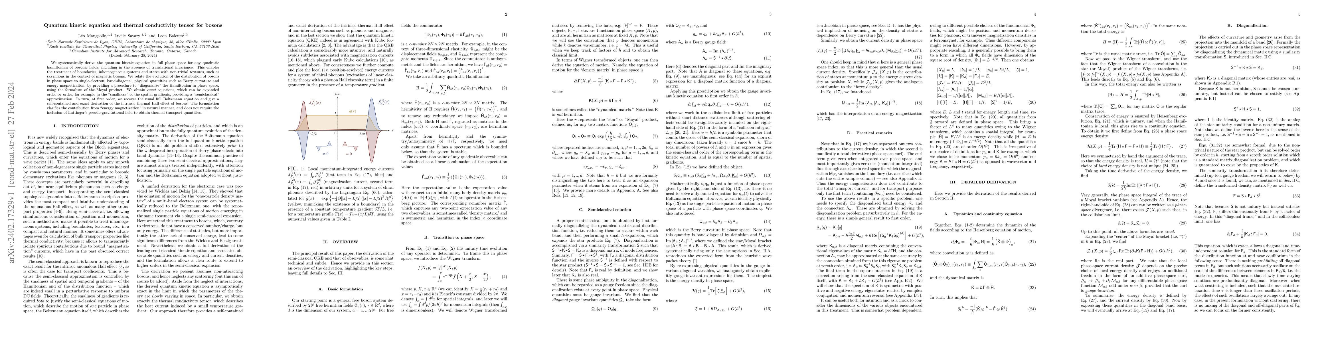 Thumbnail for Quantum kinetic equation and thermal conductivity tensor for bosons